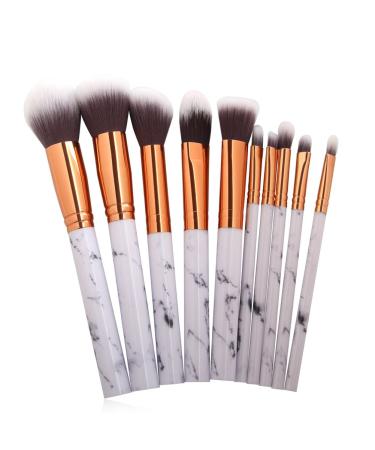 10-Piece Cocohot Marble Makeup Brush Set - Professional Eyeliner Foundation & Blending Brushes for All Skill Levels | International Shipping Available - Buy Online on GoSupps.com
