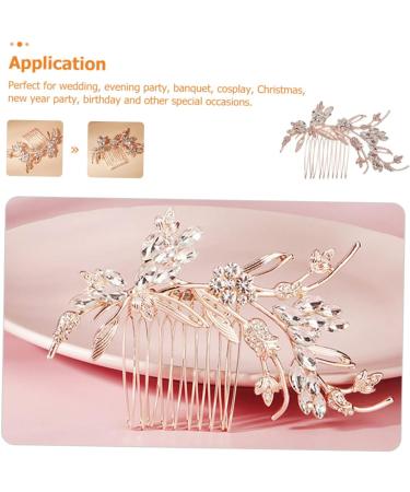 Angoily Bridal Comb Barrettes for Women Bridal Headpiece Hair Gems for Women Laundry Dispenser Wedding Headdresss Yellow Barrette Gold Tiara Simple Bridesmaid Hair up Zinc Alloy - Buy Online on GoSupps.com