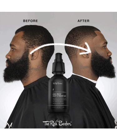 Rich Barber Pro Men's Beard Oil 1 oz | Softens Promotes Growth - Castor Argan & Jojoba Oils - All Beard Types - Buy Online on GoSupps.com