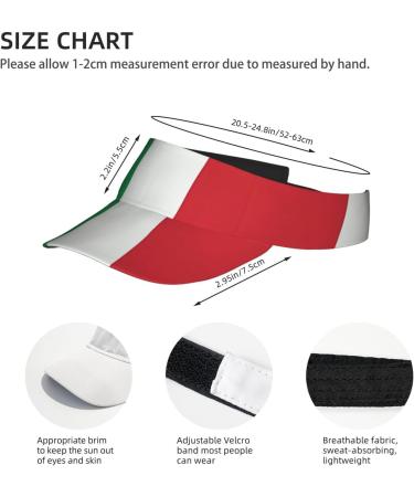 Adjustable Hollow Wapno Italy Flag Sun Hat - Breathable Sports Protection for Summer Hiking & Outdoor Activities - Black - Buy Online on GoSupps.com