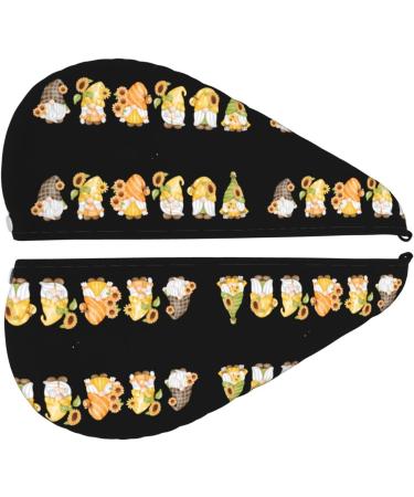 Hello Spring Sunflower Gnomes Microfiber Hair Towel | Super Absorbent Coral Velvet Wrap for Long Curly & Thick Hair - Quick Dry Solution for Women - Buy Online on GoSupps.com