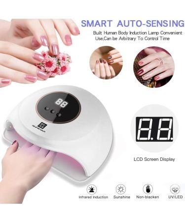 LED UV Nail Lamps White 36W Gentle & Not Hurt Hands Black Gel Nail Polish Nail Dryer Curing Lamp with 30/90S Timers Auto Sensor LED Digital Display USB Plug Carry Convenient for Home and Salon One Size White - Buy Online on GoSupps.com