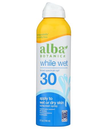 ALBA BOTANICA While Wet Sunscreen Spray SPF 30 5 FZ