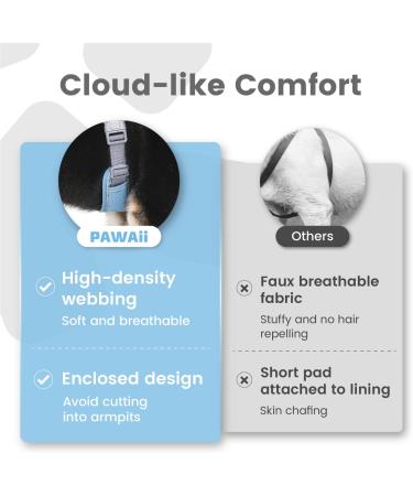 Buy Pawaii Dog Harness for Small Dogs - Anti-Pull Padded Reflective - Denim Blue (S: Chest 43-55cm) - Buy Online on GoSupps.com