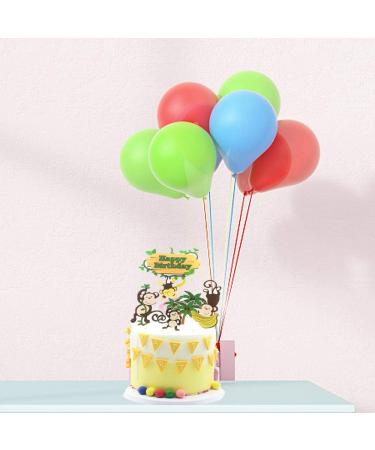 Jungle Safari Cake Decorations Monkey Theme Happy Birthday Cake Topper Animal Cupcake Toppers Picks for Animals Theme Baby Showers Birthday Party Supplies - Buy Online on GoSupps.com