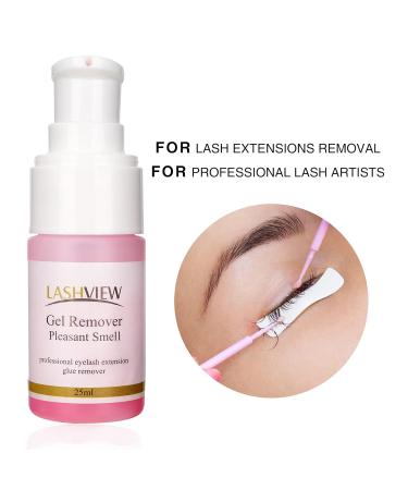 LASHVIEW Professional Gel Eyelash Extension Remover 25ml - Fast Acting, Pleasant Smell, Pink Glue Dissolver for Grafting - 0.85 Fl Oz - Buy Online on GoSupps.com