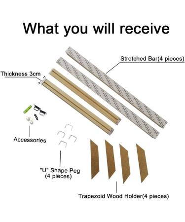 DIY Solid Wood Canvas Frame Kit 14x18 Inch for Oil Painting - Customizable Wooden Art Frames - Easy to Build Canvas Stretching System - Framed Picture Accessories - ASENART - Buy Online on GoSupps.com