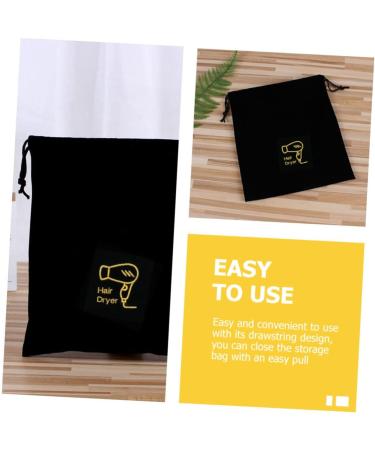 Healeved 3pcs Hair Dryer Storage Bag Black Bag Drawstring Bags Hair Dryer Supplies Shoe Cloth Bag - Buy Online on GoSupps.com