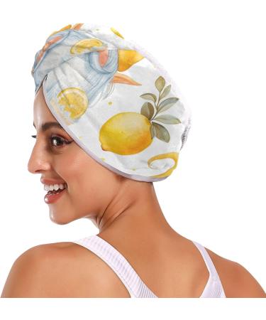 Lemon Gnomes Hair Towel 2 Pack - Super Absorbent Quick Dry Hair Drying Turbans for Women & Girls - Buy Online on GoSupps.com