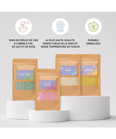 Perles de cire pour pilation la cire - 450 g - Rose Scented Hard Wax ou cire pour perles de cire sans peinture - Pour tous les chauffe-cire et corps entier visage bikini - Buy Online on GoSupps.com