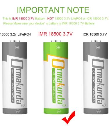 IMR 18500 Rechargeable Li-ion Battery 3.7V 1600mAh - 8 Pack for Solar Garden Lights & Flashlights - Buy Online on GoSupps.com