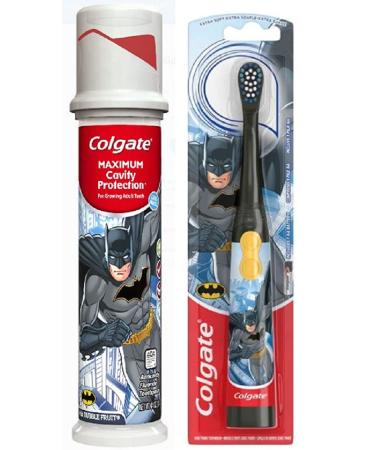 BCE Trends Batman Powered Toothbrush and Fluoride Toothpaste Set for Kids (Silver)