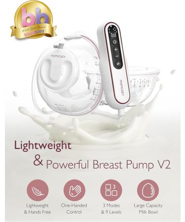 MomcoZy Ultra-Light Milk Pump V2 | Portable Double Electric Pump 27 Combinations Low-Noise & Pain-Free | Dusty Rose Flanges 17/19/21/27 mm - Best for On-the-Go Moms - Buy Online on GoSupps.com