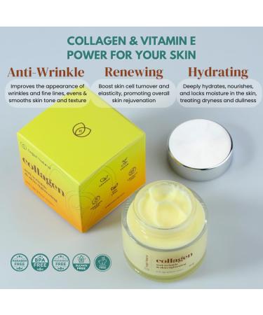 Angel Natural Collagen Face Cream - Anti-Wrinkle & Skin Tightening Moisturizer | Korean Skincare Anti-Aging Firming Vitamin E & B5 | 50g / 1.7oz - Buy Online on GoSupps.com