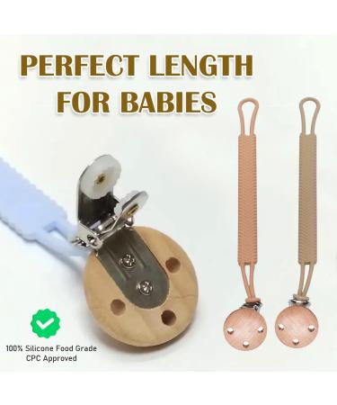 Silicon Dummy Clip Newborn Essentials Mam Dummy Clip for Baby Boys and Girls Soft Flexible Dummy Clips Fits All Pacifier Clips Dummy Holder and Baby Teething Toys Mam Soother Clips(Brown/Orange) - Buy Online on GoSupps.com