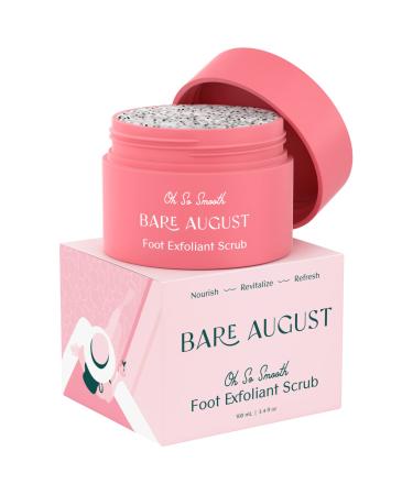 Bare August Foot Scrub - Pure & Natural Exfoliating Treatment - Soothes Skin, Softens Calluses, Eases Dry Cracks, Removes Dead Skin For Soft, Smooth Feet - Pedicure Care For Women & Men - 3.4 fl oz