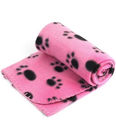 Pink Puppy Blanket Paw Prints Pet Cushion | Small Dog Cat Bed Warm Sleep Mat - Buy Online on GoSupps.com