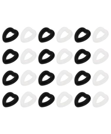 Faruta 12 pair of heart -shaped silicone glasses iron handles comfort anti -slip glasses ear hook sleeves for sunglasses reading glasses sports glasses (color: black white)
