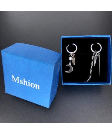 Mshion Unisex Moon Stud Earrings with Jewelry Box - 1 Pair | Unique Gift Idea - Buy Online on GoSupps.com