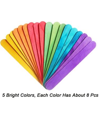 PAXCOO 100 Pcs 6 Colored Jumbo Wood Craft Sticks - DIY Arts and Crafts Supplies - Buy Online on GoSupps.com