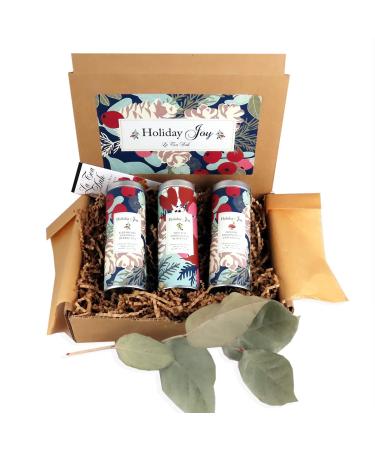 Poinsettia Christmas Tea Gift Basket by La Tea Dah | Gourmet Tea Gift Sets for Tea Lovers | Black and Herbal Tea Variety Pack | Premium Pyramid Sachets