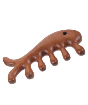 Minkissy Massagekamm in fish form Gua Sha massage tool comfortable massage comb portable comb Guasha tool facial scrap hair-pleichtrum head tool jade multifunctional attachment wooden man