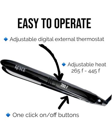 Mercury Series Hair Straightener & Detailer - Tourmaline Plates 30 Sec Heat-Up Auto Shut Off Pro Flat Iron - Black - Buy Online on GoSupps.com