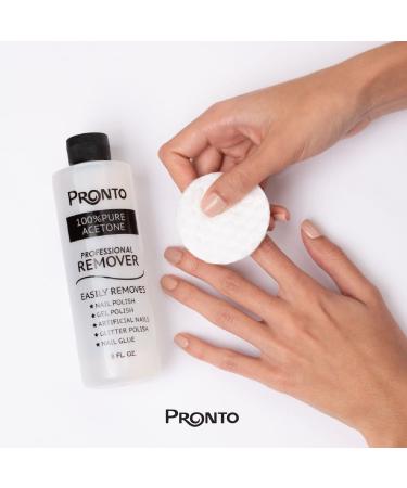 Pronto 100% Pure Acetone Nail Polish Remover - 8 fl oz - For Natural, Gel, Acrylic, Sculptured Nails - Buy Online on GoSupps.com