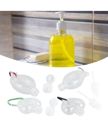 Portable Travel Bottles Set - 50ml Leakproof Keychain Bottles for Soap Shampoo & Conditioner - Refillable Transparent Plastic - Buy Online on GoSupps.com