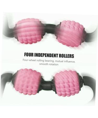 Healeved Multifunctional Foam Roller Massage Device 4-Wheel Muscle Roller for Leg & Forearm Massage | Myofascial Fitness Tool in Pink (26x24cm) - Buy Online on GoSupps.com