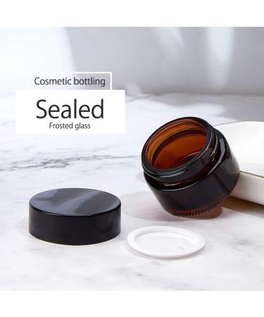 Benecreate 15 Pack Cosmetic Glasses - Dark Amber & White 15ml Round Jars with Black Lids & 2 Spoons for Beauty Lotions - Ideal for International Shipping - Buy Online on GoSupps.com