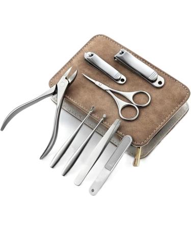 BANDKIT Than Ever Stainless Steel Nail Clipper Pedicure Set with Scissor Tweezer Professional PU Cover Manicure Tools(Option A) - Buy Online on GoSupps.com