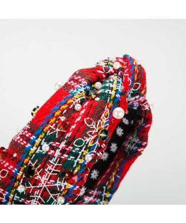 TQUXNGA Knot Christmas Headband Color Matching Pearl Embellished Yoga Sports Christmas Headband for Woman Red and green - Buy Online on GoSupps.com