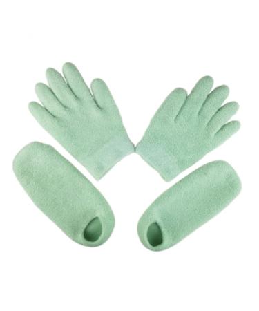 PACKOVE Moufles Exfoliants en Gel Naturel 2 Paires Hydratants pour Mains et Pieds Unisexes Soins Spa Hydratation et Blanchiment Peau Douce