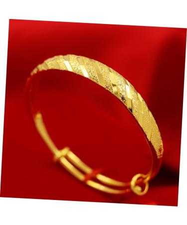 CALLARON 1pc Push Pull Bracelet Brass Wrist Jewelry Birthday Gift Couples Bracelets The Gift Baby Bangles Gold Cuff Bangle Mom Thickening Bracelet Female Bangle Simple Silver Bracelet Miss - Buy Online on GoSupps.com