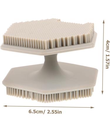 Ipetboom Silica gel cleaning brush face brush beard brush silicone face cleansing brush face cleansing brush scrubber face facial brush face exfoliator makeup brush washbasin 6.50X6.50X4.00CM Grey - Buy Online on GoSupps.com
