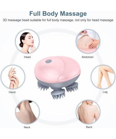 Ankilo Wireless Electric Head & Body Massager - Scalp & Cat Massager with 4 Interchangeable Kneading Heads - Pink Rose for Hair Growth & Full Body Relaxation - Buy Online on GoSupps.com