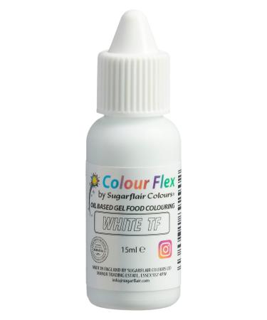 Colour Flex White (Titanium Free) Oil Based Food Colouring Gel For Colouring High Fat Foods Buttercream Chocolate Batters Fondant Icing & More - 15ml