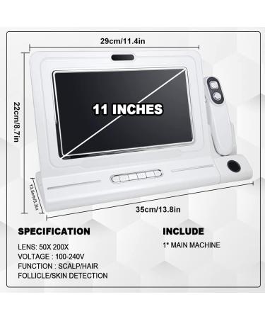Skin Diagnosis Hair Analyzer 11 Inch LCD Screen Digital Scalp Hair Follicle Oil Moisture Magnifying Detector Analyzer Skin Pigment Tester - Buy Online on GoSupps.com
