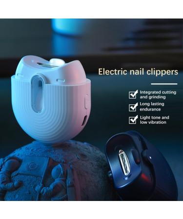 Automatic Nail Clipper White/Black Portable Electric Fingernail Clippers with Light USB Chargeable 2 in 1 Design Electric Nail Clippers for Seniors Kids Adults#White - Buy Online on GoSupps.com