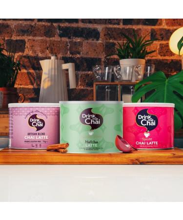 Drink Me Chai Signature Blends Matcha Latte 1 kg (1 paquet) | Pr paration avec du lait | Pr par avec des pices authentiques et aromatiques et de la poudre de th vert Matcha | 50 portions - Buy Online on GoSupps.com
