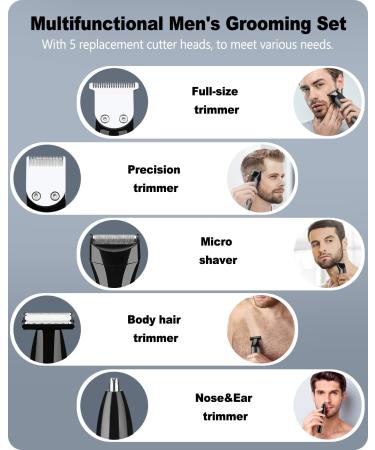 BEAULUSH 5 in 1 Men's Beard Trimmer & Grooming Kit - Cordless & Rechargeable - Buy Online on GoSupps.com