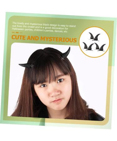 minkissy 12 Pairs Horn Hairpin Halloween Hair Accessories Halloween Party Supplies Costume Hair Accessories Creative Hair Accessories Black Outfit Hair Accessory for Women Demon Bobby Pins - Buy Online on GoSupps.com
