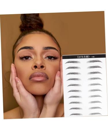 SKISUNO 4 Sheets Pairs Eyebrow Sticker Waterproof Long Lasting Simulation Eyebrow Hair-like Simulation Black - Buy Online on GoSupps.com