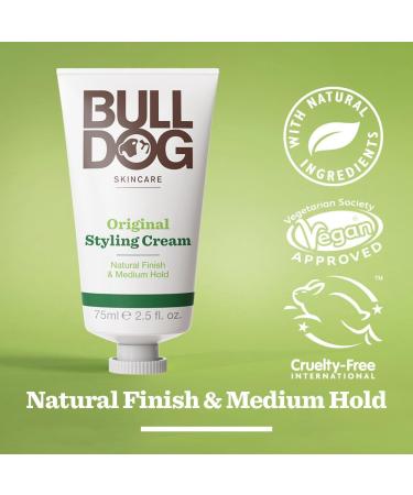 BULLDOG SKINCARE Original Hair Styling Cream for Men 75ml | Natural Finish & Medium Hold - Buy Online on GoSupps.com