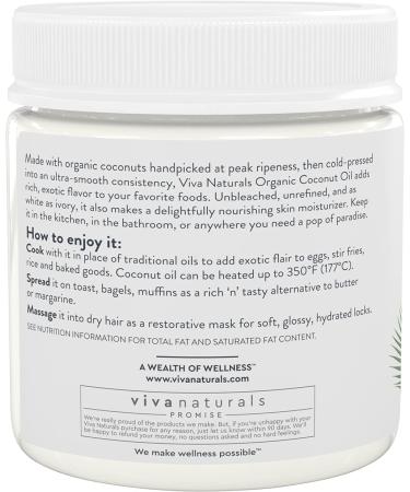 Viva Naturals Organic Extra Virgin Coconut Oil - 16 oz | Premium Quality & Health Benefits - Buy Online on GoSupps.com