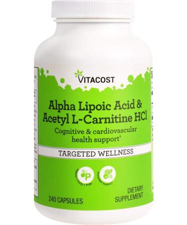 Vitacost Alpha Lipoic Acid & Acetyl L-Carnitine HCl -- 1 600 mg per serving - 240 Capsules by Vitacost Brand