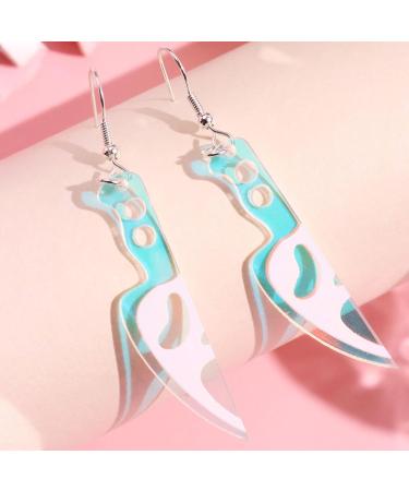 Feyley Halloween Acrylic Drop Earrings - Heart Skull Dangle Jewelry for Women | Funny Statement Earrings - Buy Online on GoSupps.com