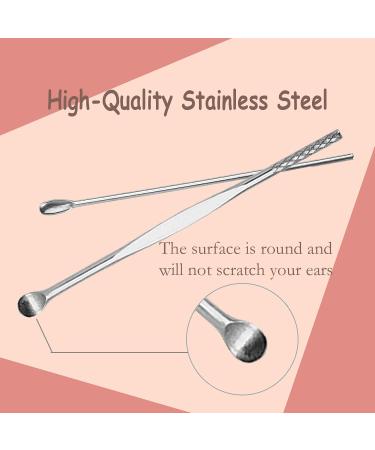 Cuticuter Spring Ear Wax Cleaner Tool Set - Portable Stainless Steel Ear Cleaning Kit for Adults - Pink - Buy Online on GoSupps.com