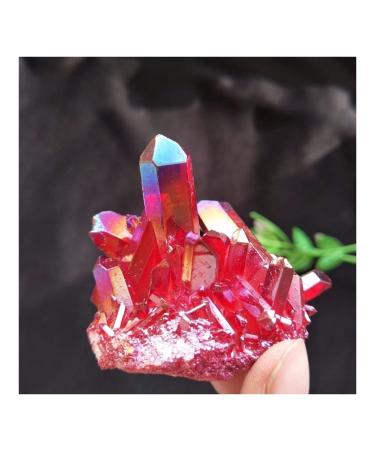 Red Crystal Titanium Bismuth Silicon Cluster Rainbows Natural Stones and Minerals